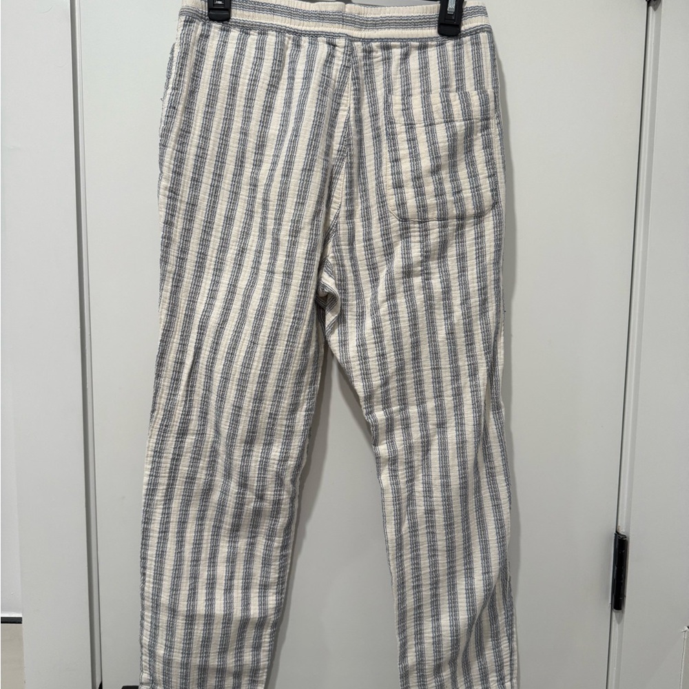 Blue and Cream Striped Pants Zara (M)